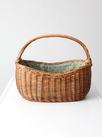 vintage lined wicker basket