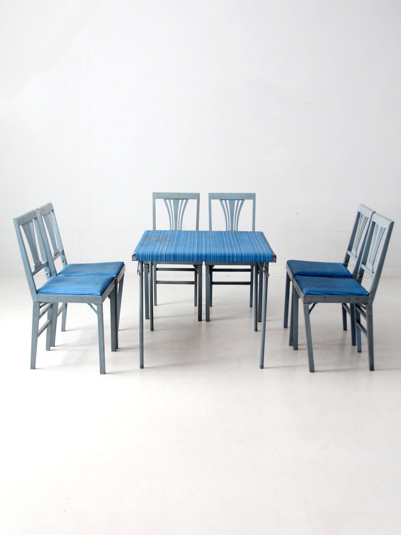 vintage Leg-O-Matic folding table and chair set