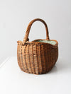 vintage lined wicker basket