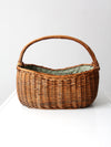 vintage lined wicker basket