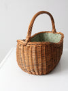 vintage lined wicker basket
