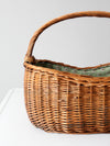 vintage lined wicker basket