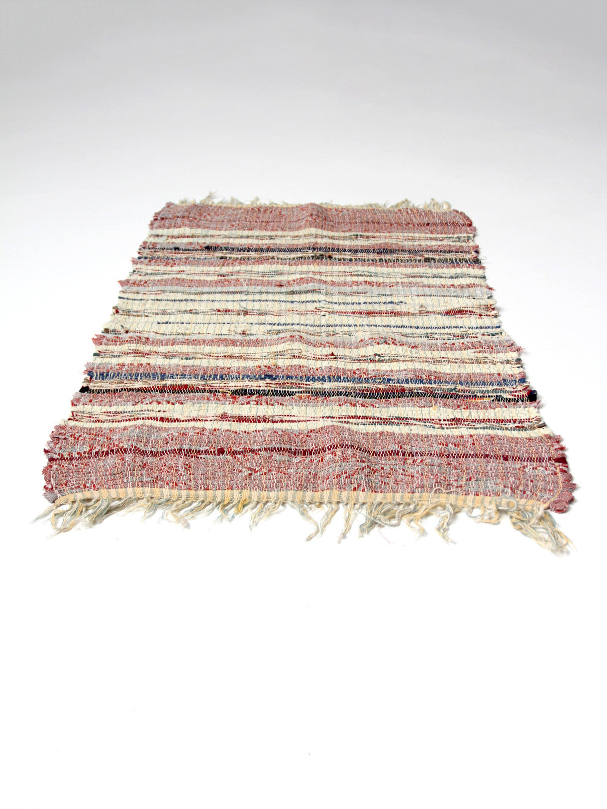 vintage American handmade rag rug