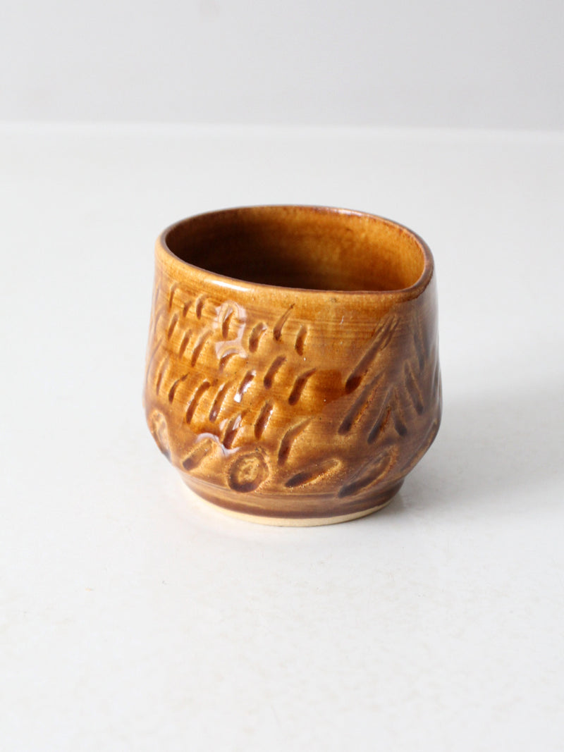 vintage studio pottery bowl with spout
