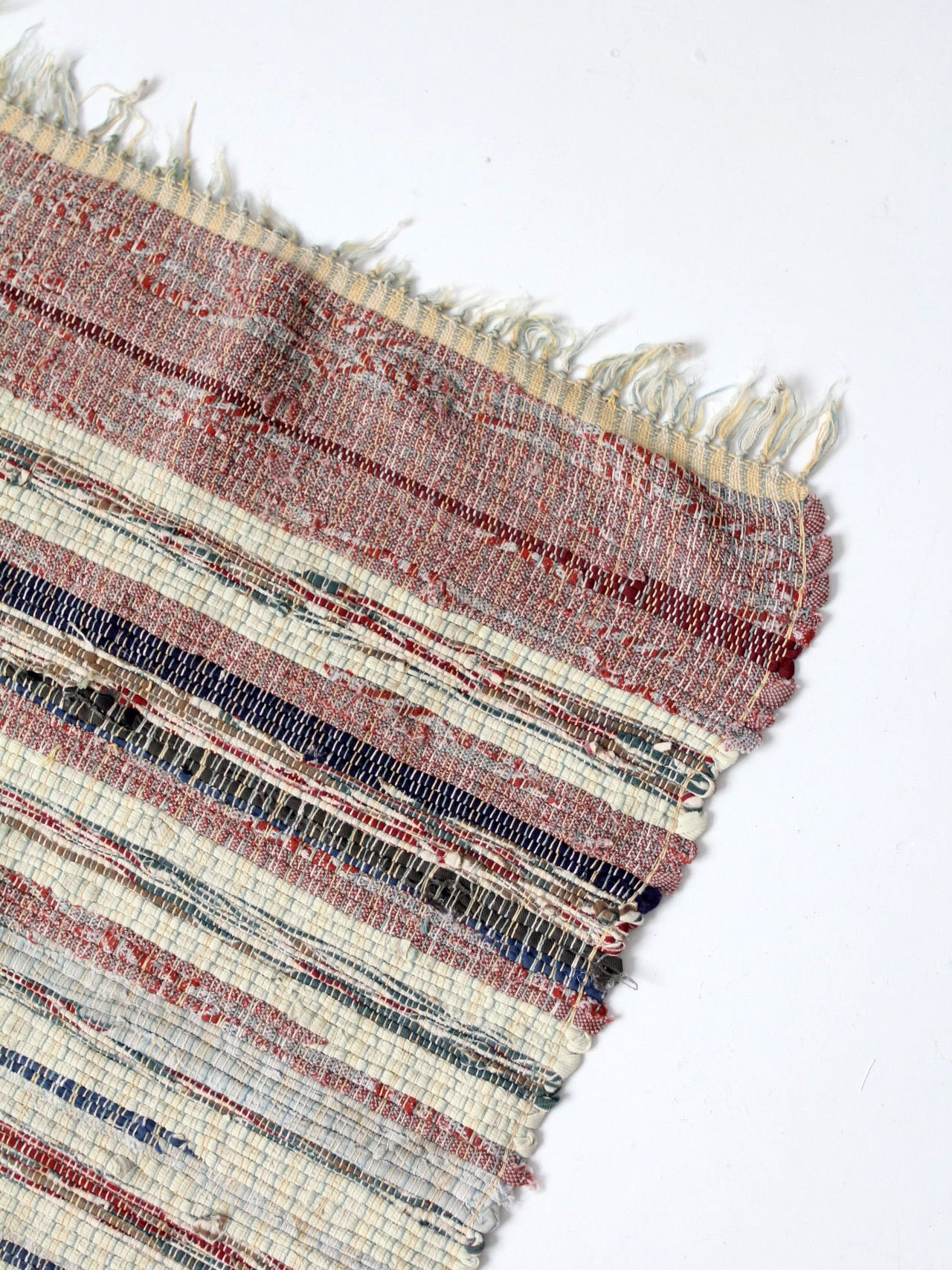 vintage American handmade rag rug
