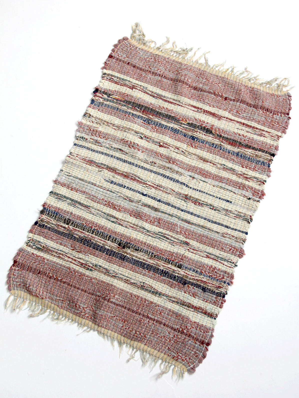 vintage American handmade rag rug
