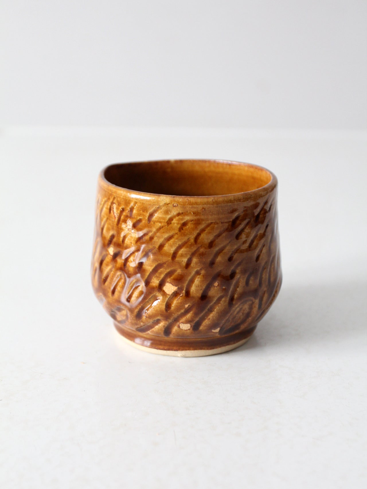 vintage studio pottery bowl with spout