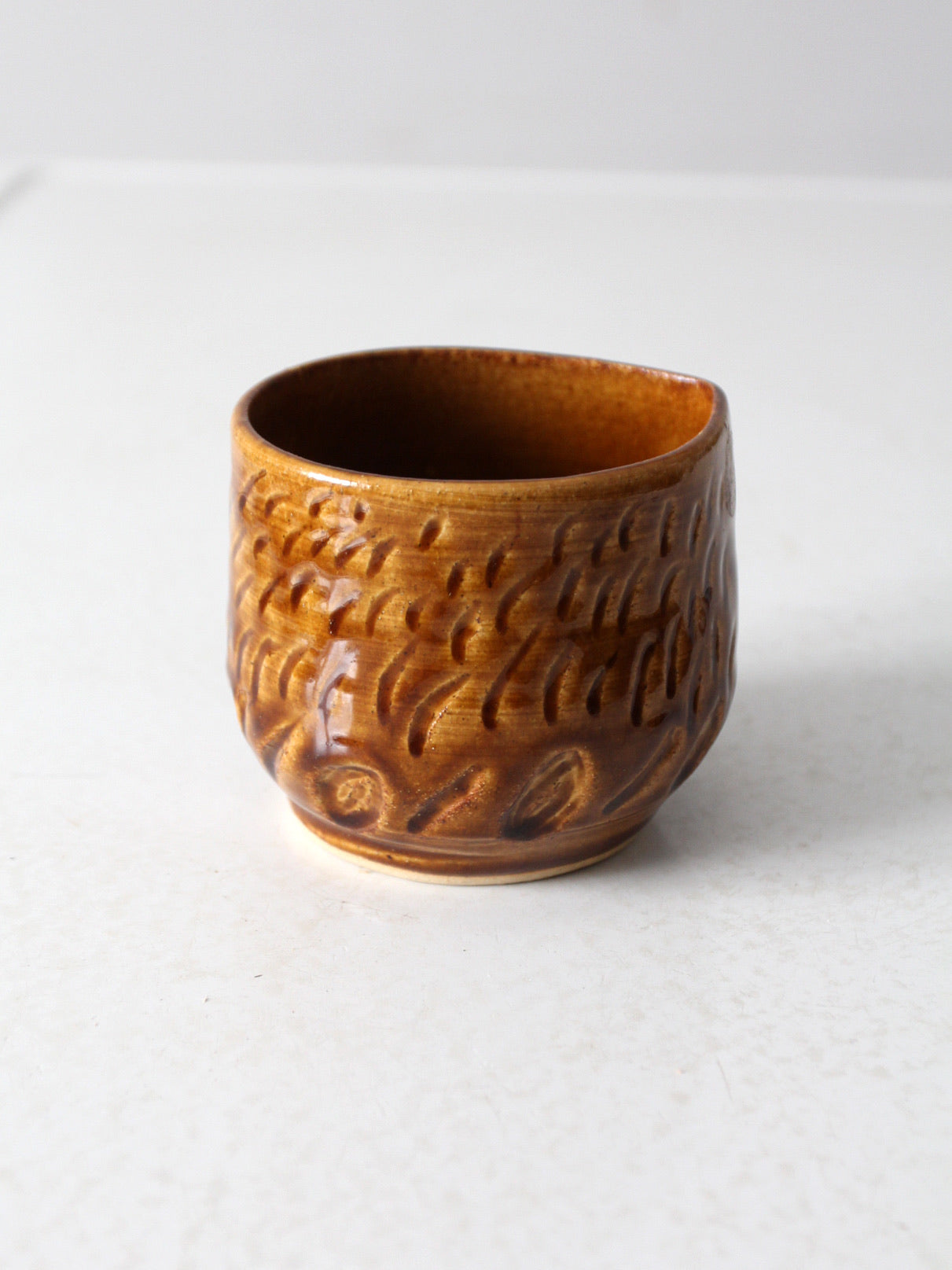 vintage studio pottery bowl with spout