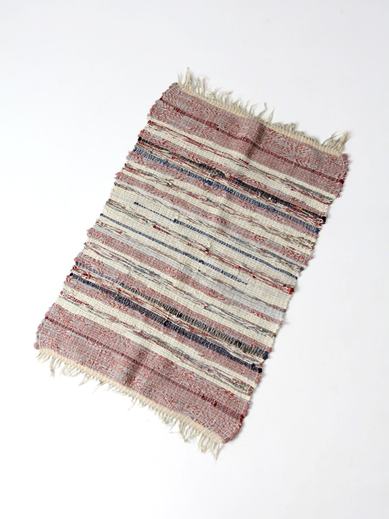 vintage American handmade rag rug