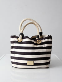 Michael Kors striped canvas tote