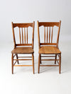 antique farmhouse dining chairs pair