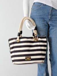 Michael Kors striped canvas tote