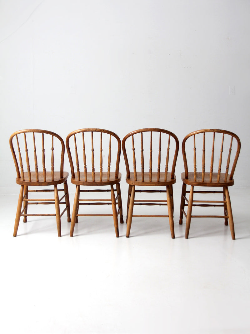 antique spindle back dining chairs set 4