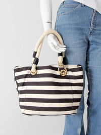 Michael Kors striped canvas tote
