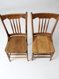 antique farmhouse dining chairs pair