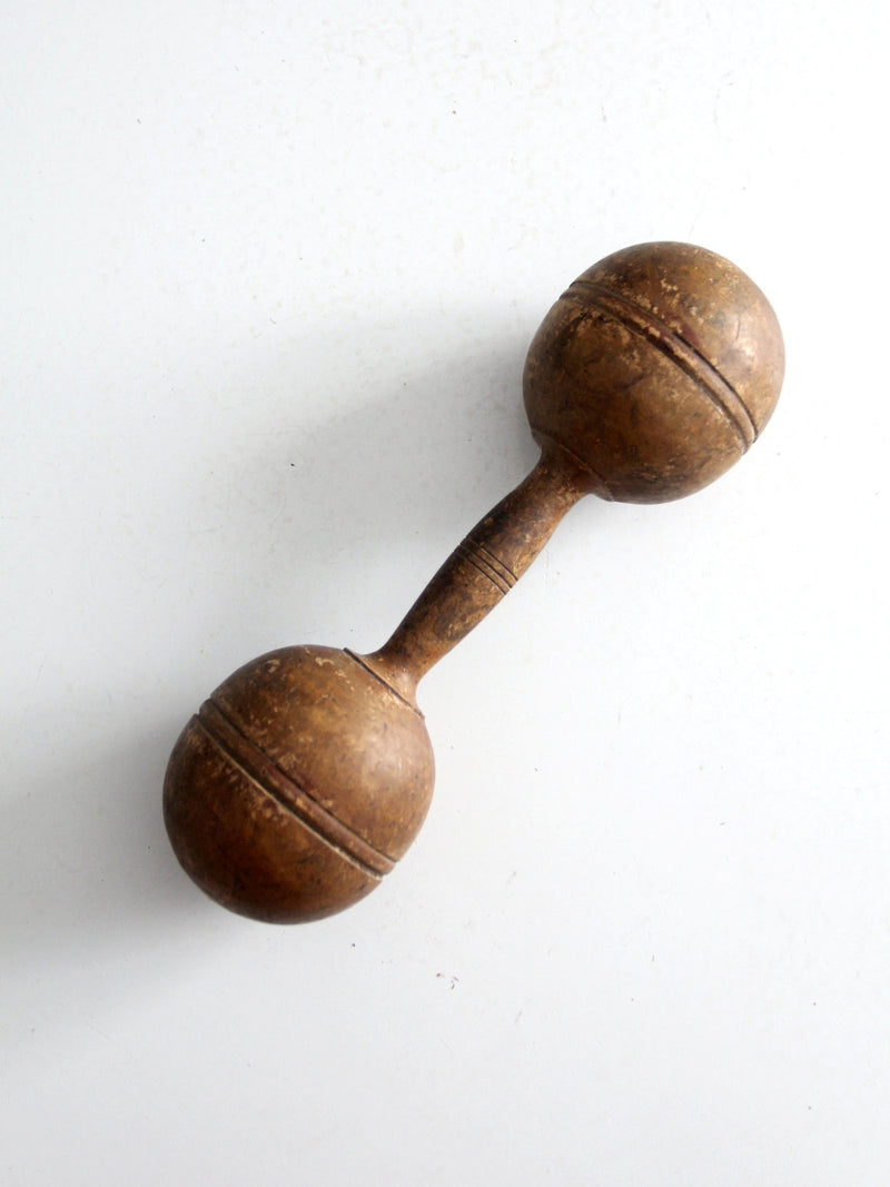 antique wooden hand weight