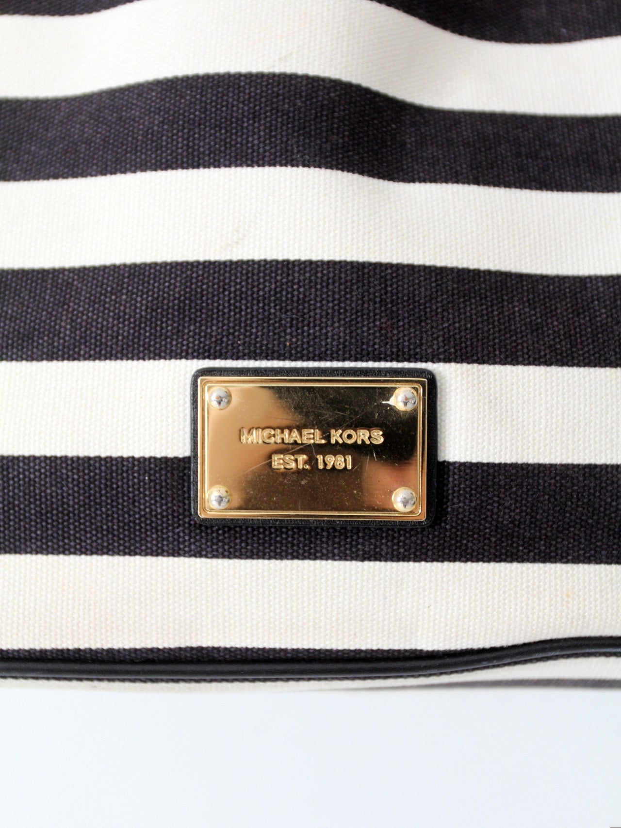 Michael Kors striped canvas tote