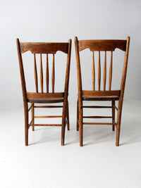 antique farmhouse dining chairs pair