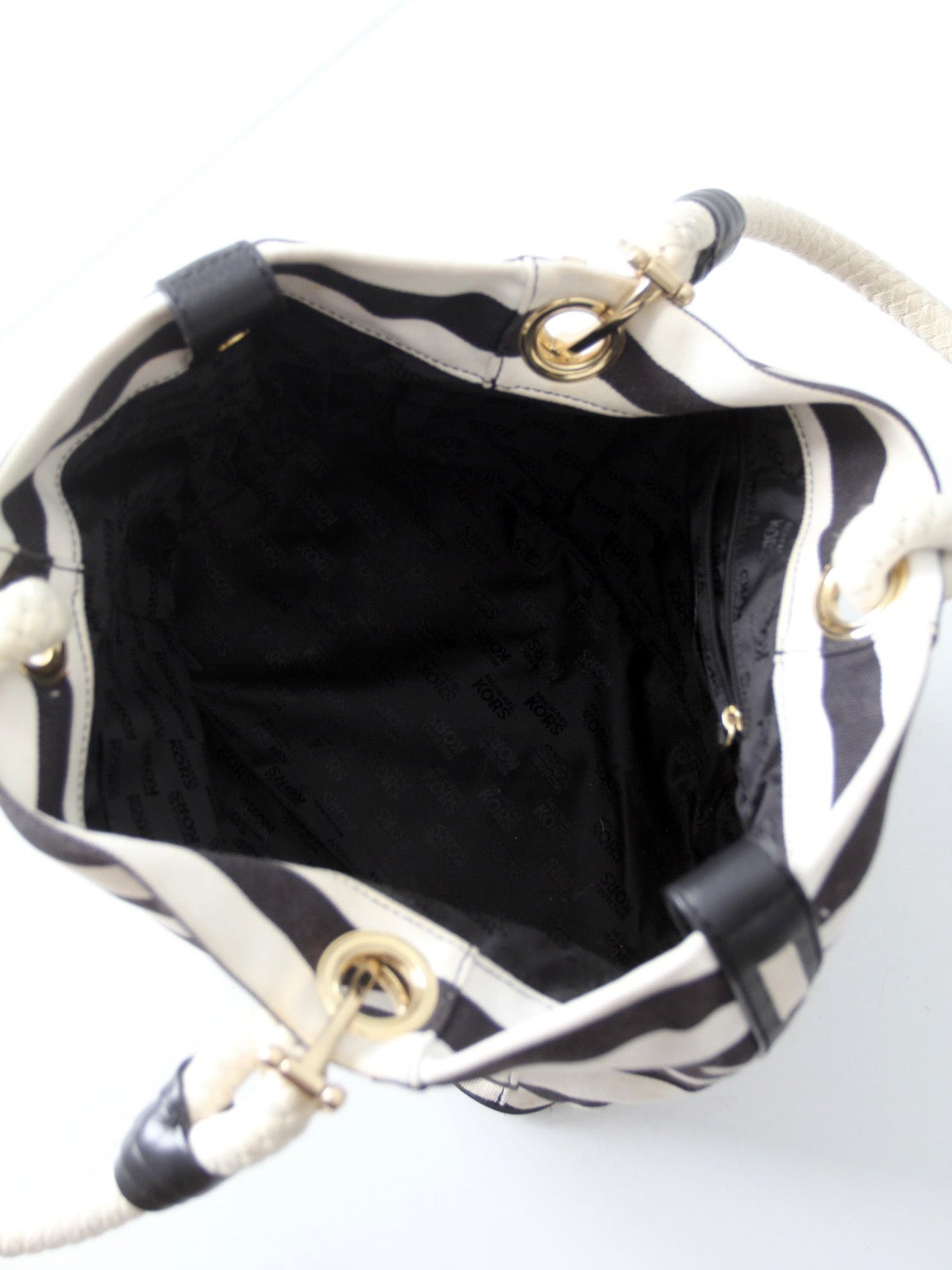 Michael Kors striped canvas tote