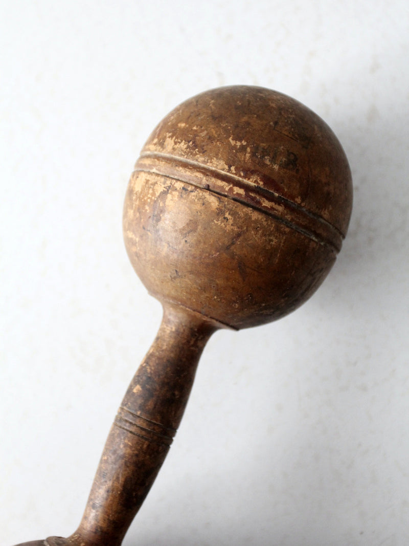 antique wooden hand weight