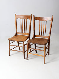 antique farmhouse dining chairs pair