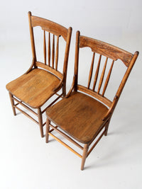 antique farmhouse dining chairs pair