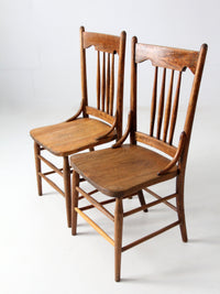 antique farmhouse dining chairs pair