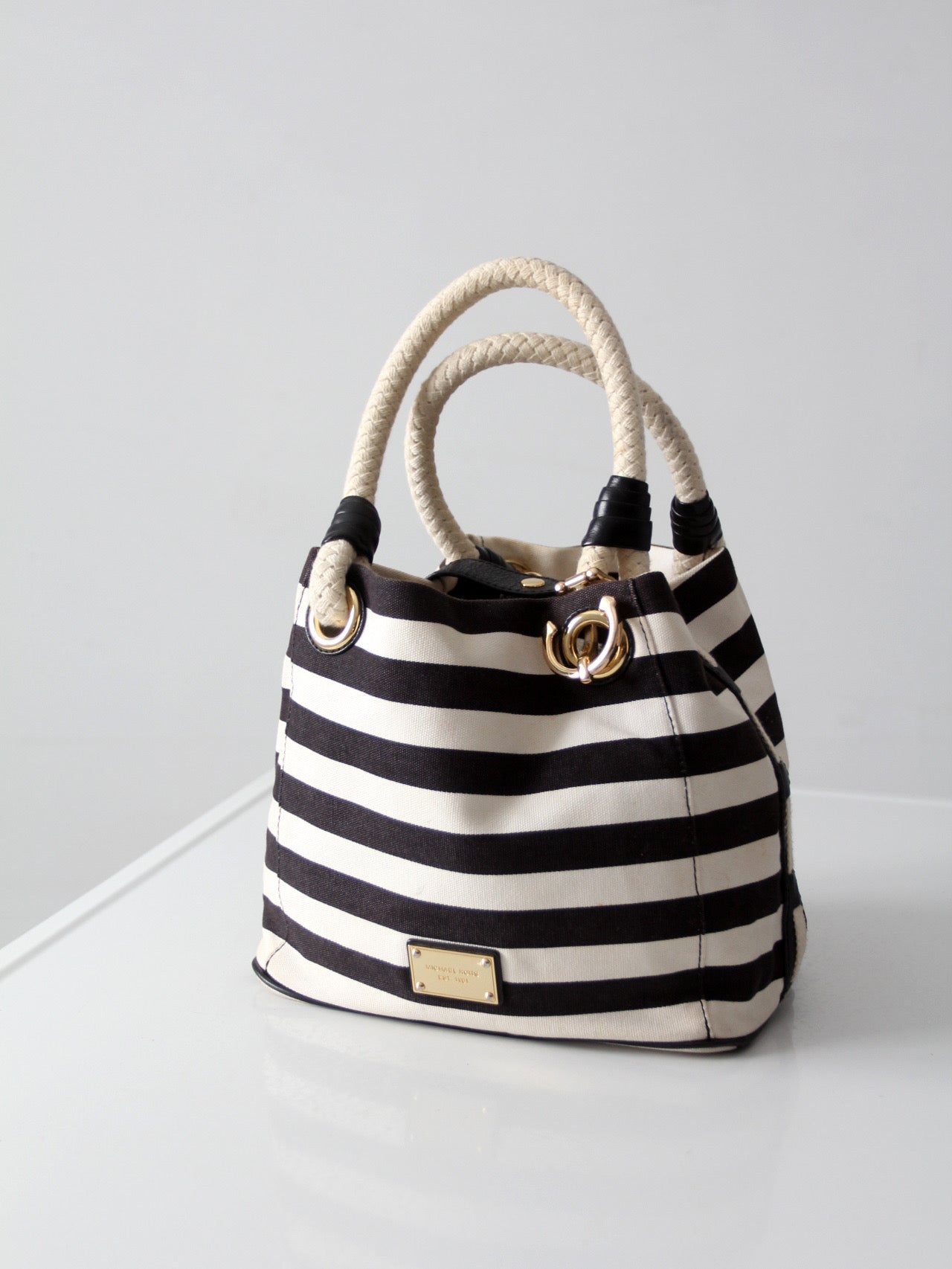 Michael Kors striped canvas tote