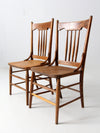 antique farmhouse dining chairs pair