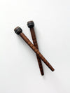 antique wooden textile bobbins pair