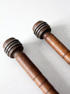 antique wooden textile bobbins pair