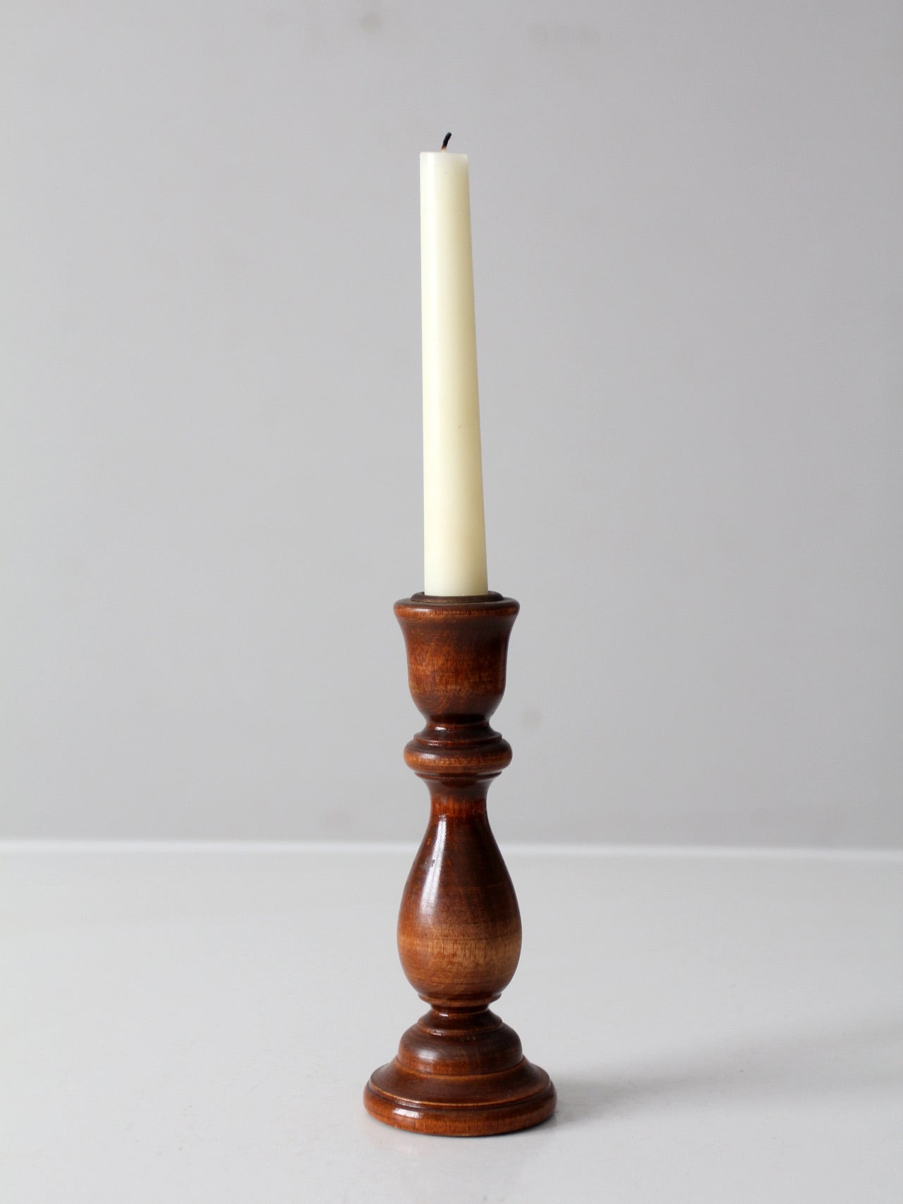 vintage wooden candlestick holder