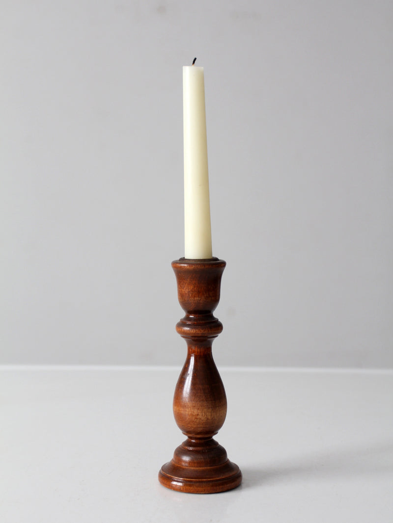 vintage wooden candlestick holder