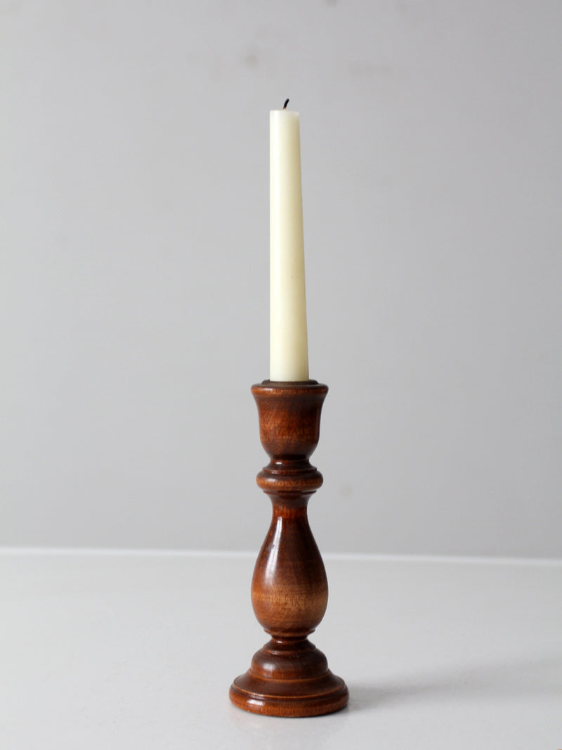 vintage wooden candlestick holder