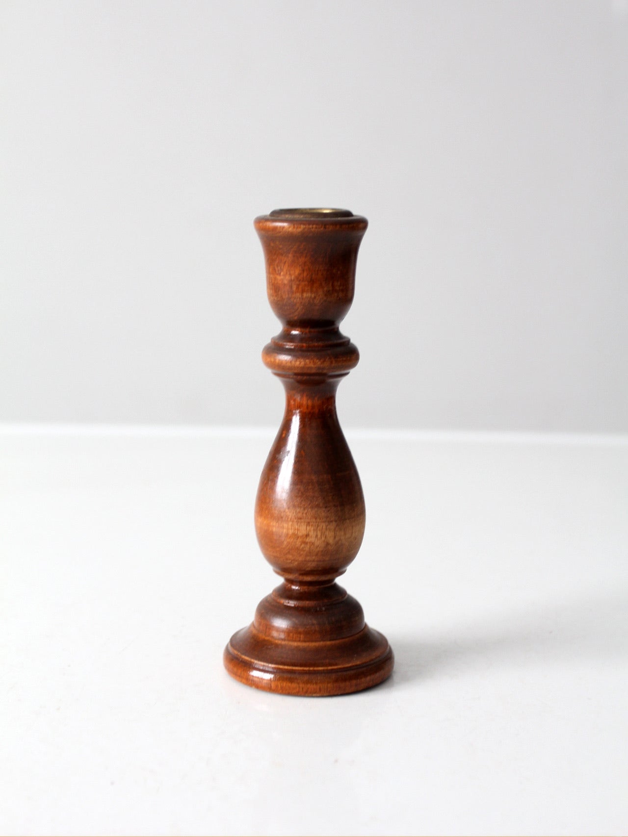 vintage wooden candlestick holder