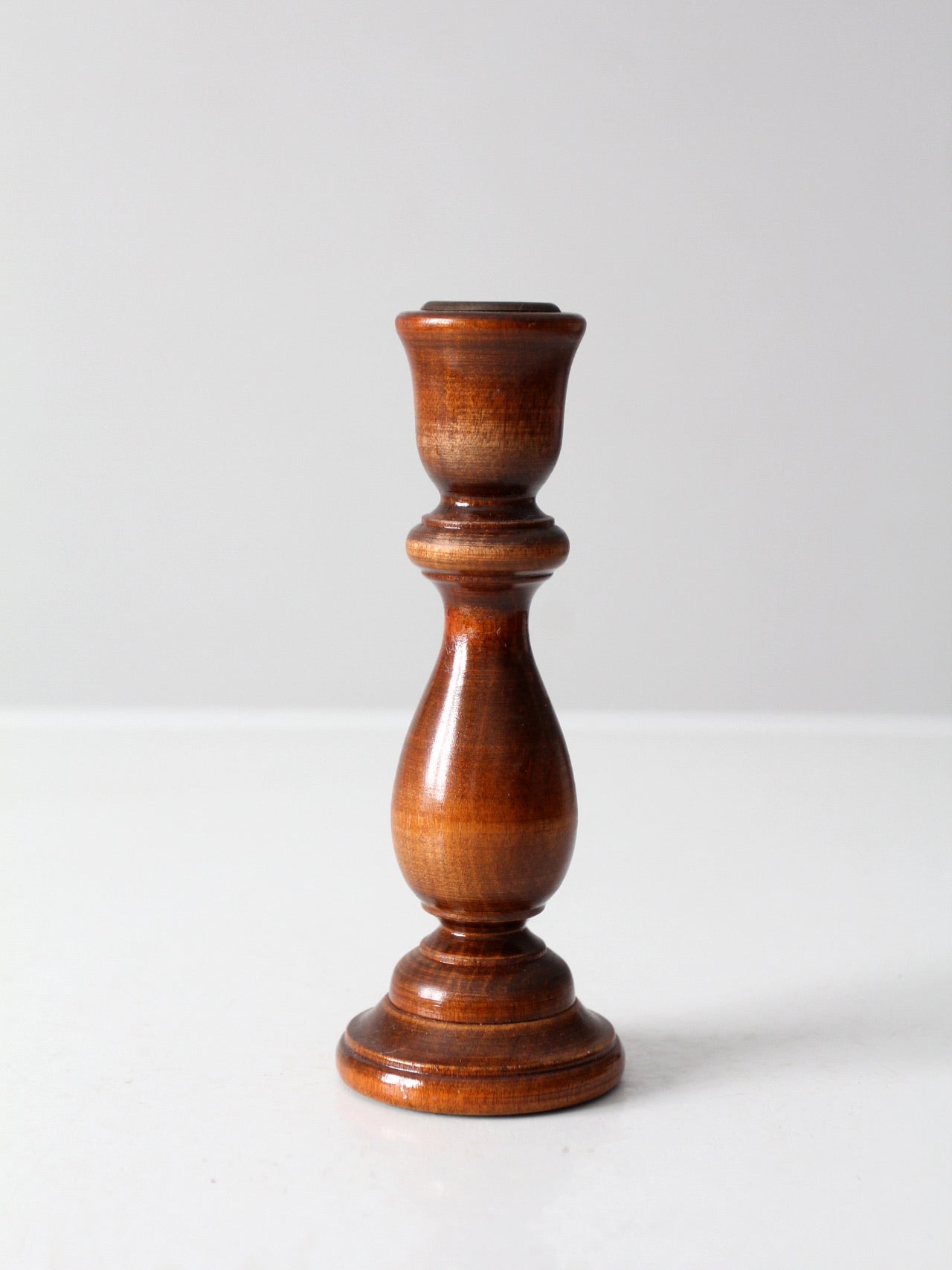 vintage wooden candlestick holder