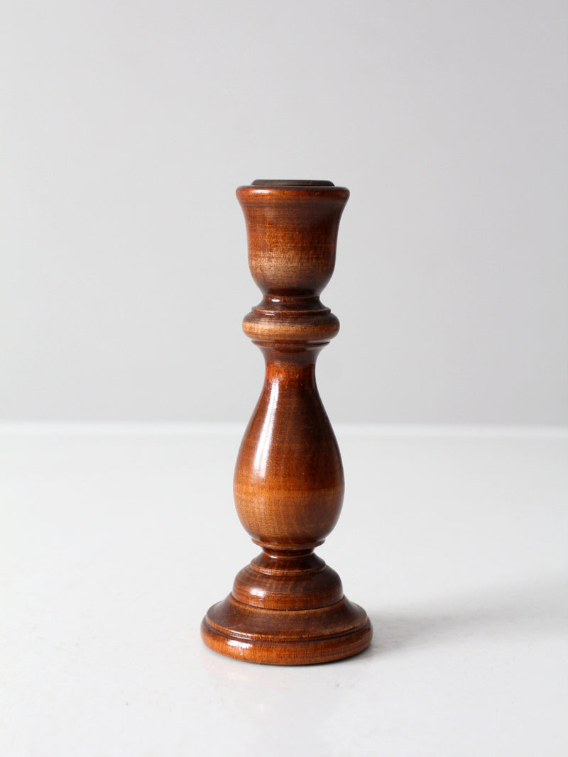 vintage wooden candlestick holder