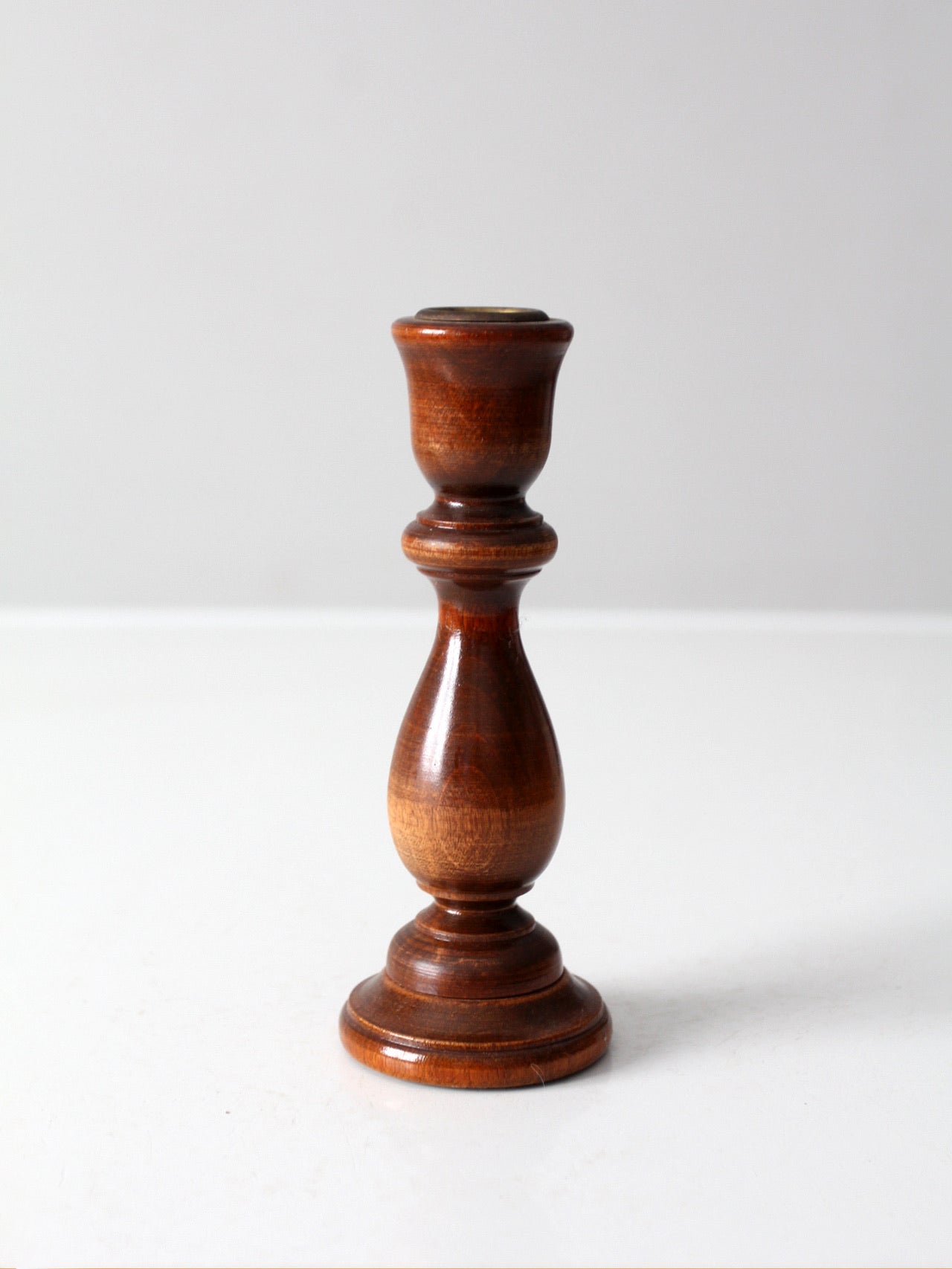 vintage wooden candlestick holder