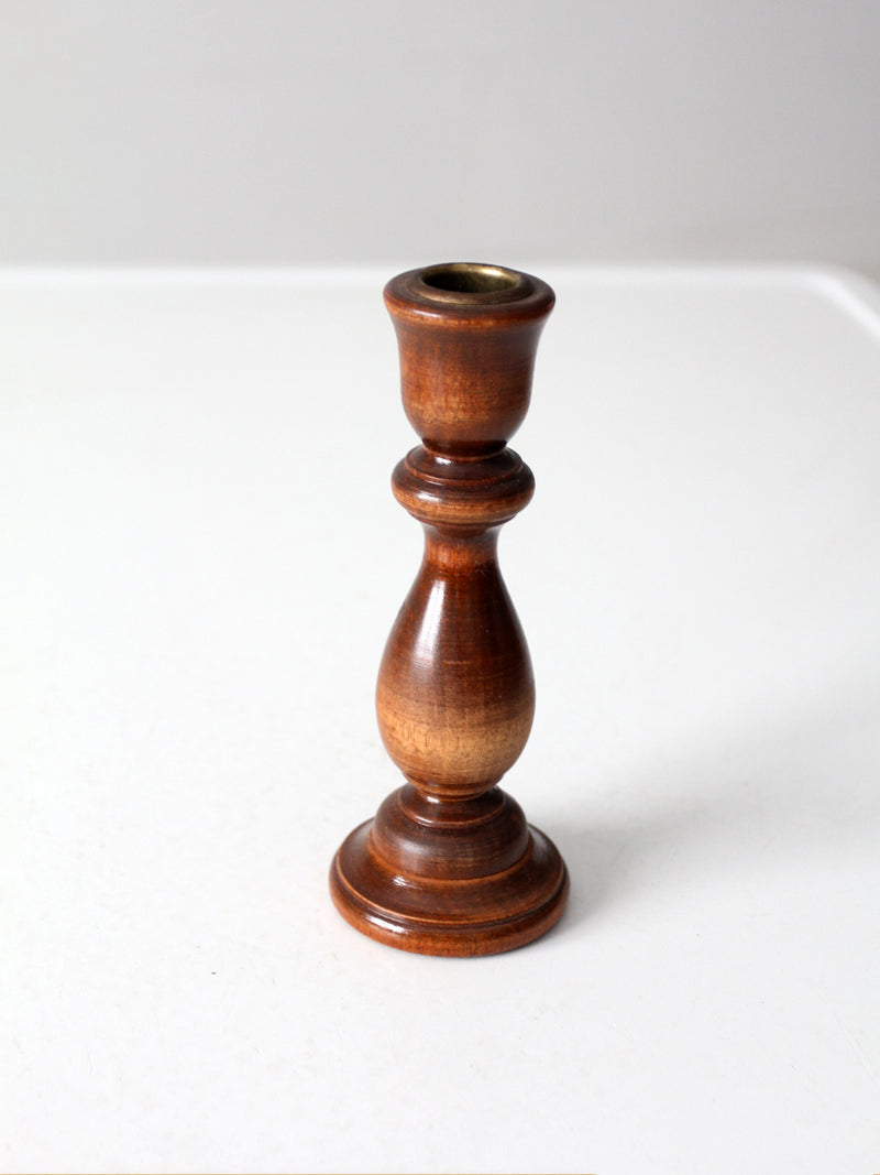 vintage wooden candlestick holder