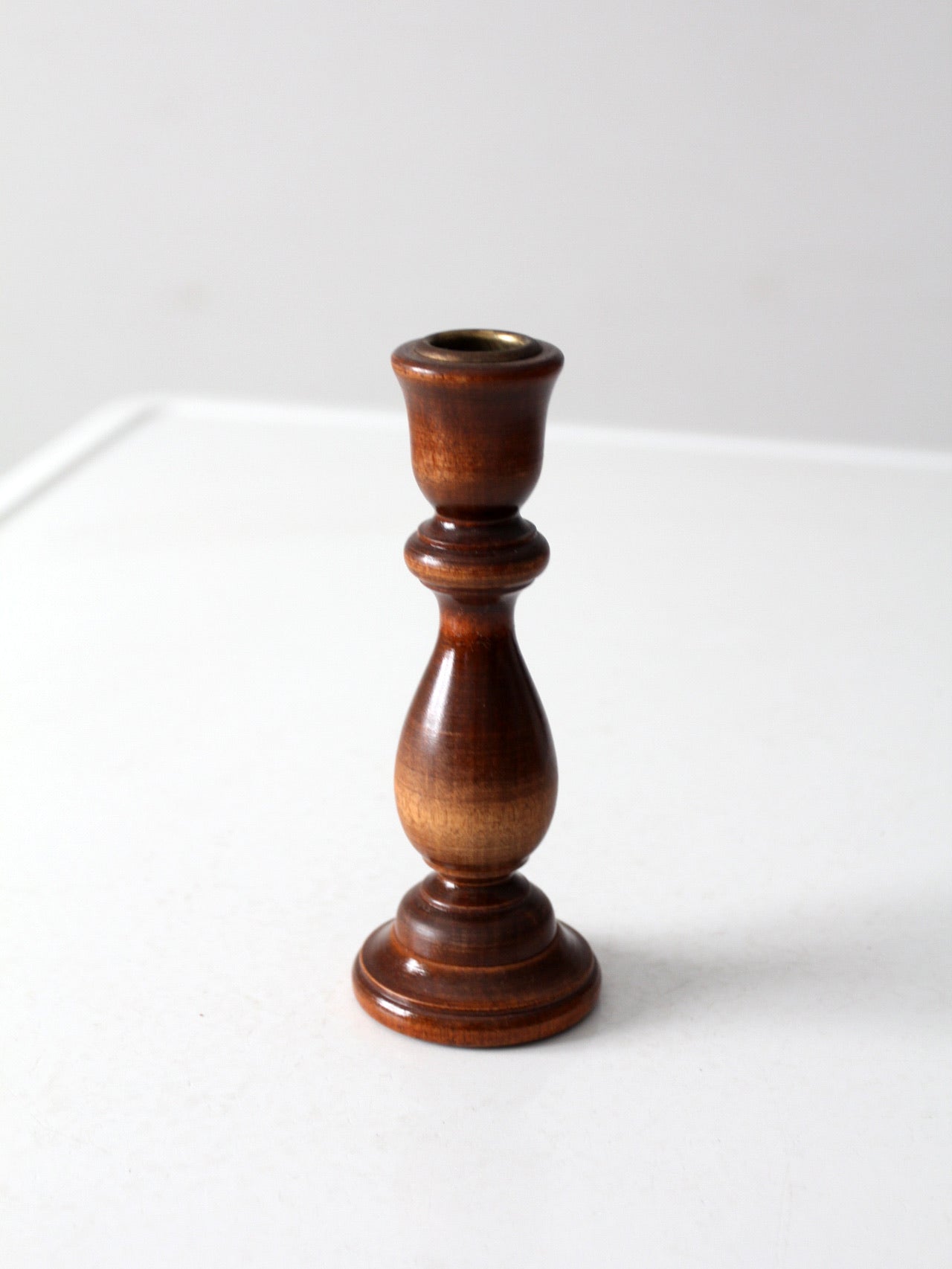 vintage wooden candlestick holder