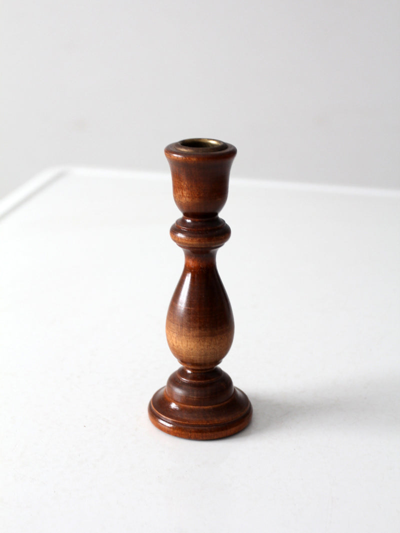 vintage wooden candlestick holder