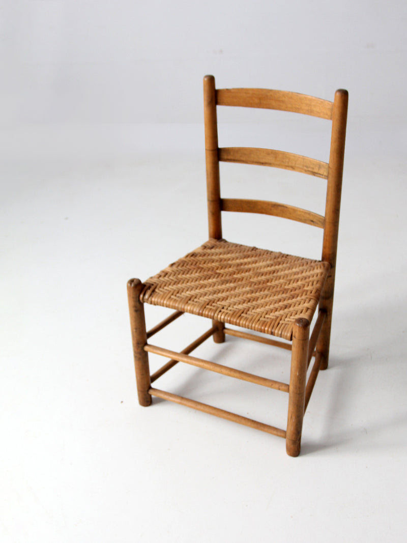 antique herringbone splint seat chair