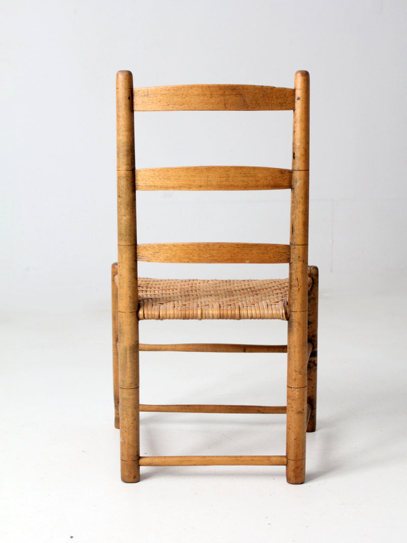 antique herringbone splint seat chair