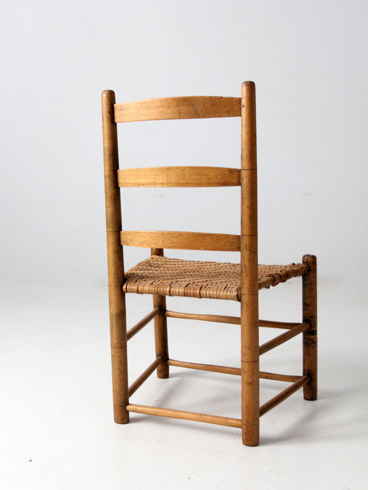 antique herringbone splint seat chair – 86 Vintage