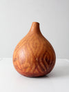 vintage hand-carved gourd art vase