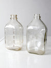 vintage glass milk jugs pair