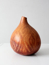 vintage hand-carved gourd art vase