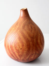 vintage hand-carved gourd art vase