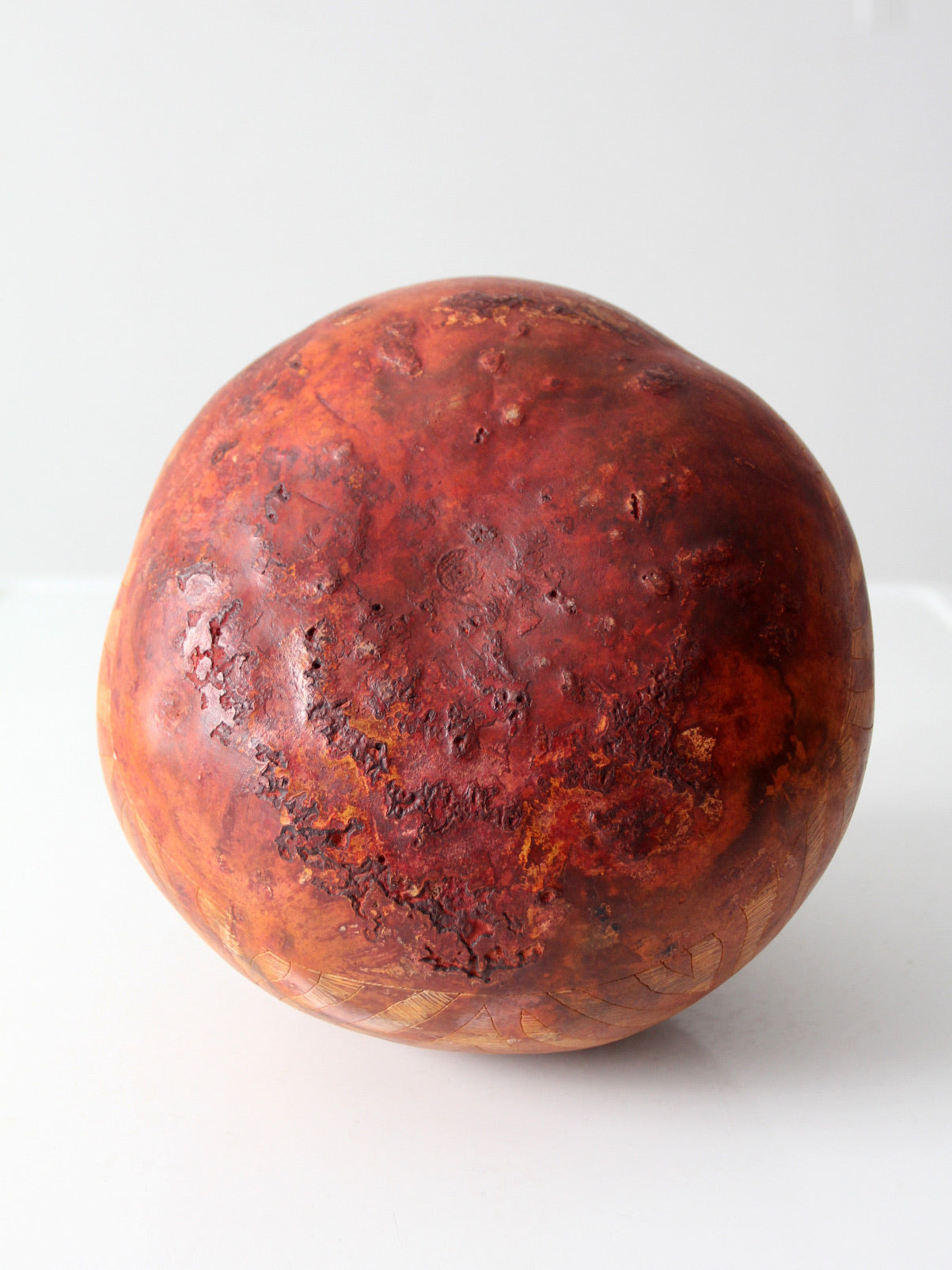 vintage hand-carved gourd art vase