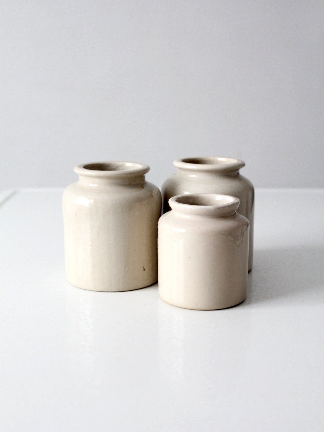 antique stoneware crocks set of 3